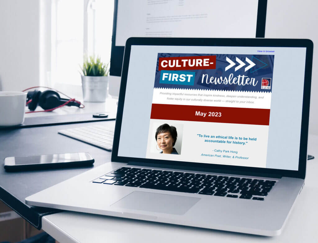 Culture First Newsletter mocked up on a computer